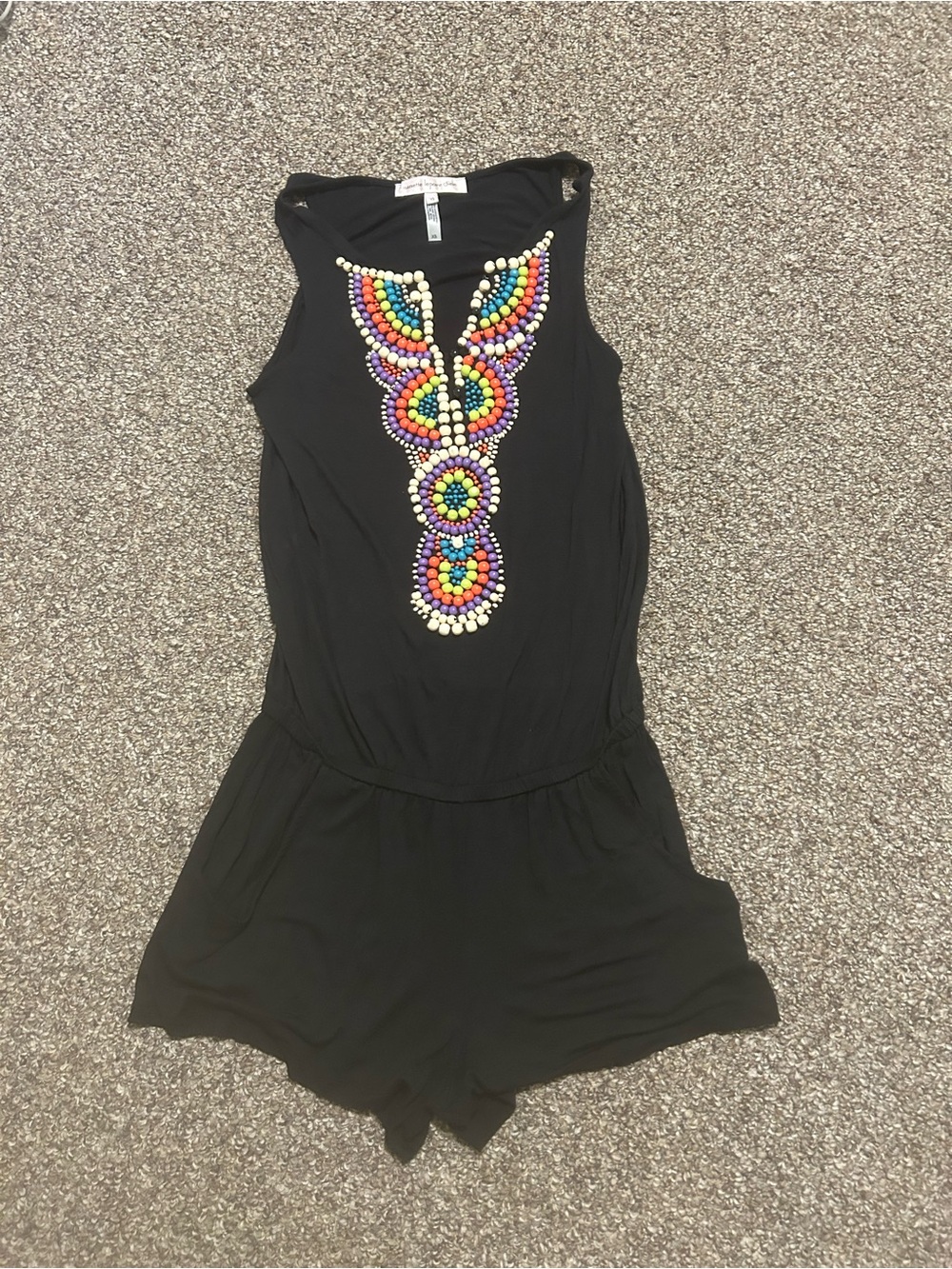 Nanette Lepore XS One-Piece Romper with Colorful Bead Embellishment Y2K Vintage